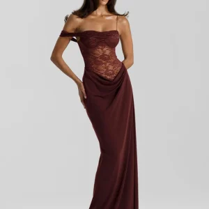 Women's Sexy Slim-Fit Lace Spaghetti Strap Sleeveless Dress, Summer & Fall Fashion, Lightweight Thin Fabric Patchwork Design, Elegant Slit Hem, Perfect for Casual Wear, Elegant Draped Style, Elegant Summer Dresses