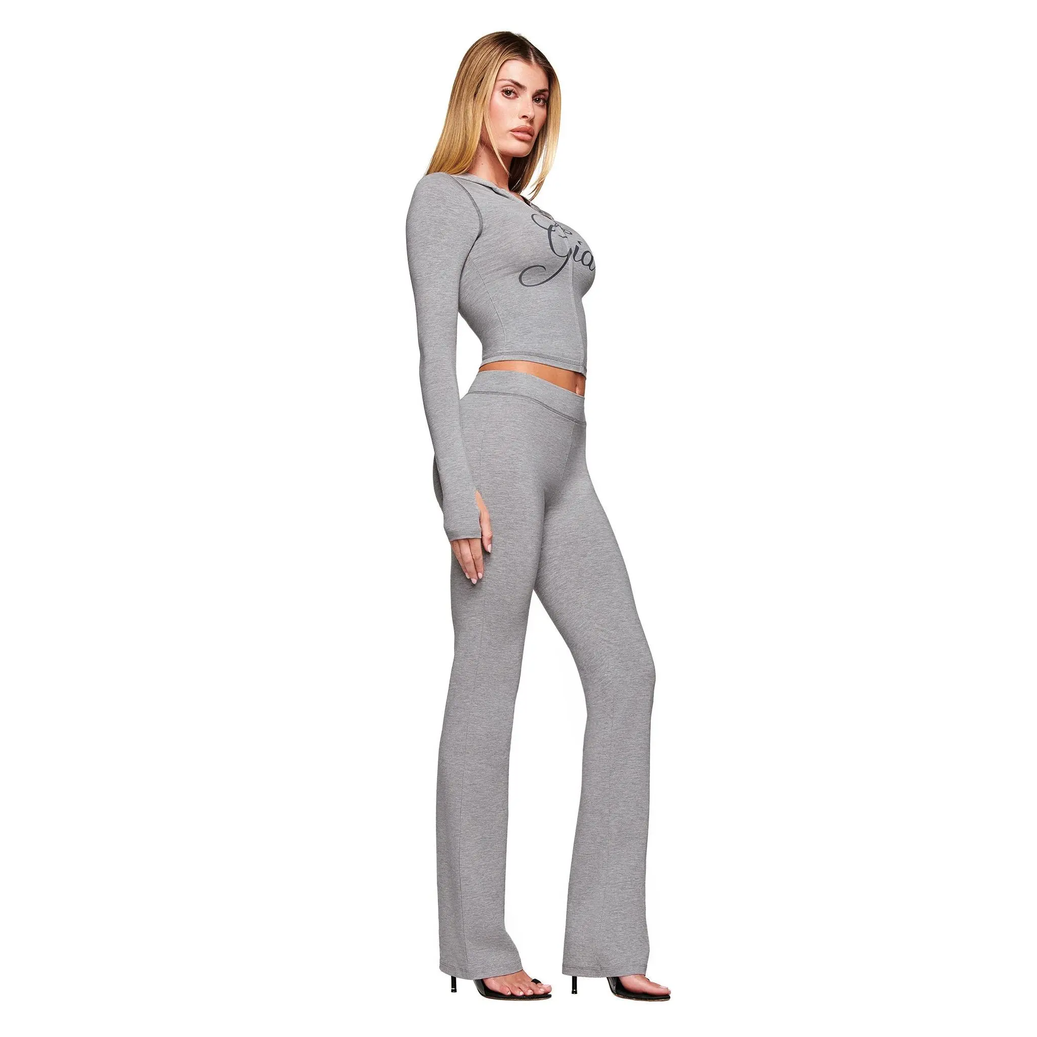 BLARE JERSEY HOODIE - GREY : HEATHER GREY - Image 2