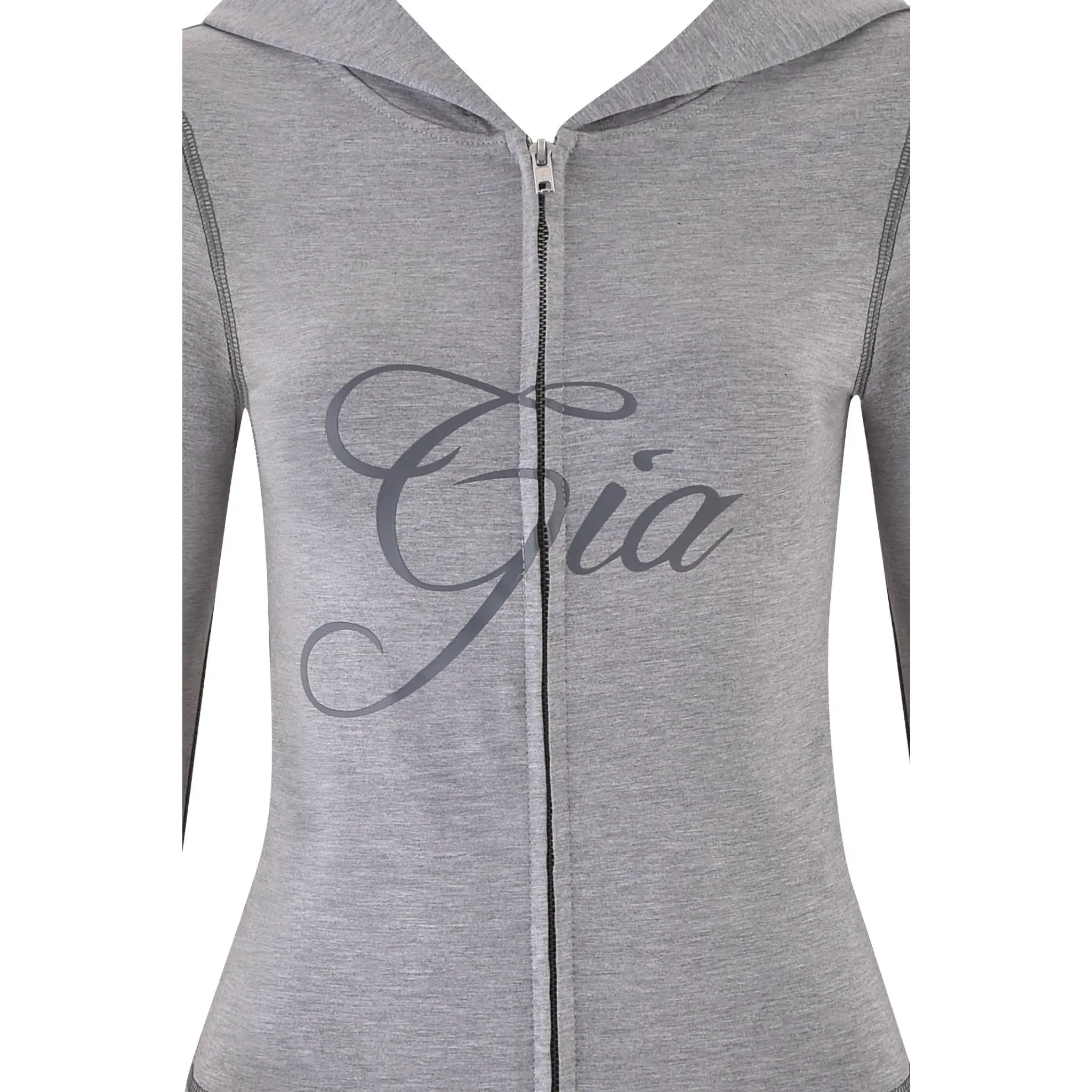 BLARE JERSEY HOODIE - GREY : HEATHER GREY - Image 7