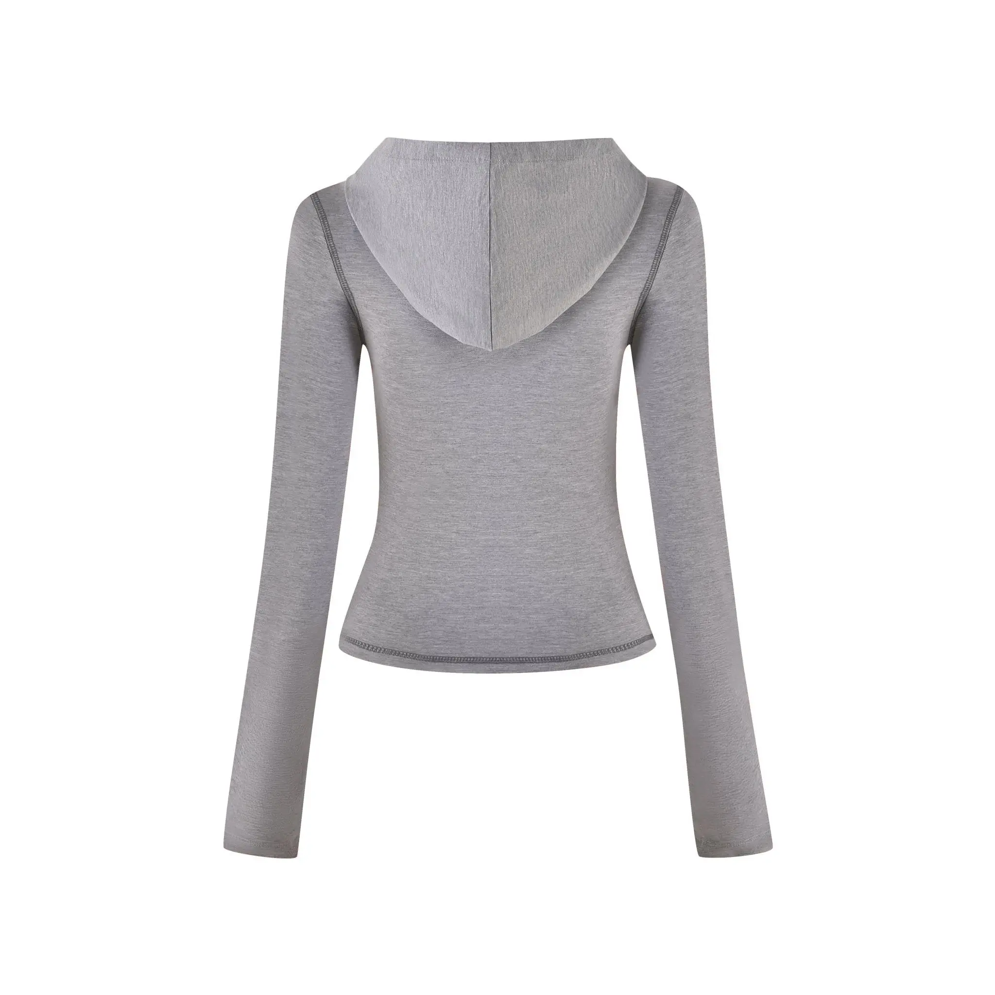 BLARE JERSEY HOODIE - GREY : HEATHER GREY - Image 8