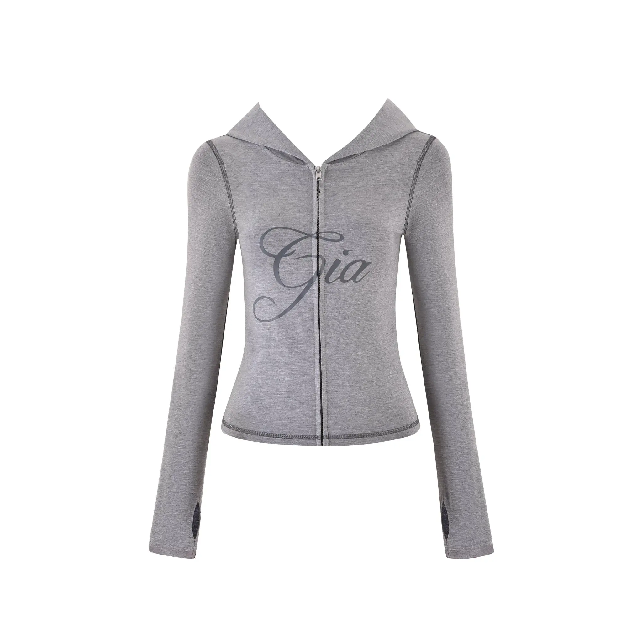 BLARE JERSEY HOODIE - GREY : HEATHER GREY - Image 6